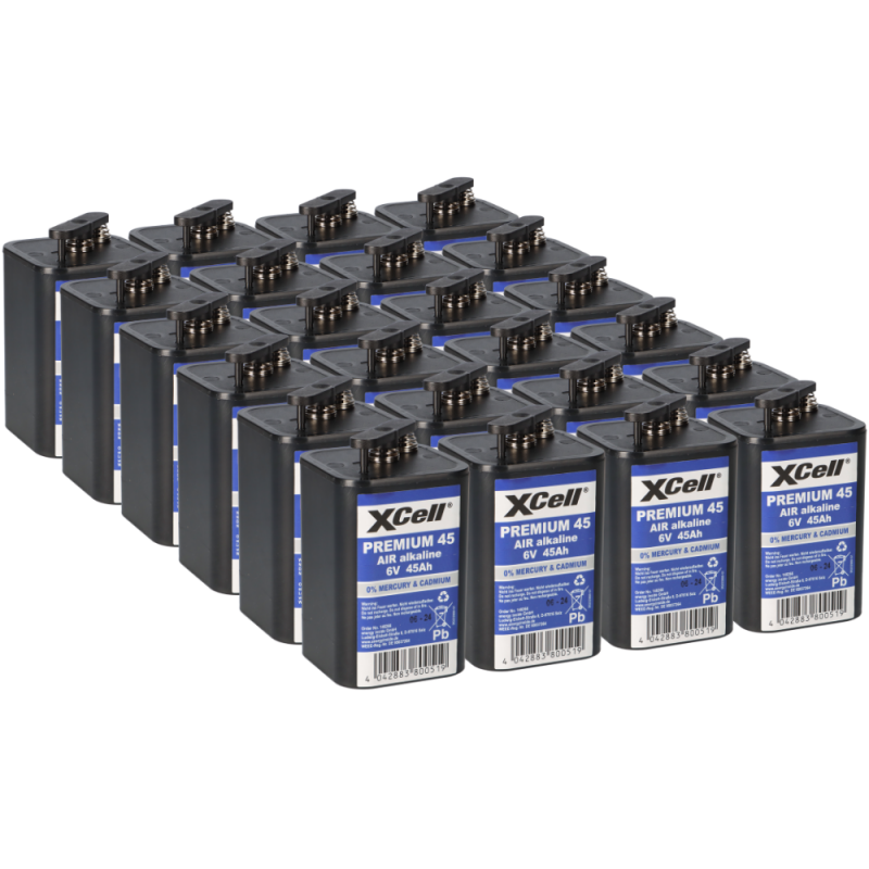 24x 4R25 XCell Premium 45 Blockbatterie 6V 45Ah für Baustellenlampe von XCell