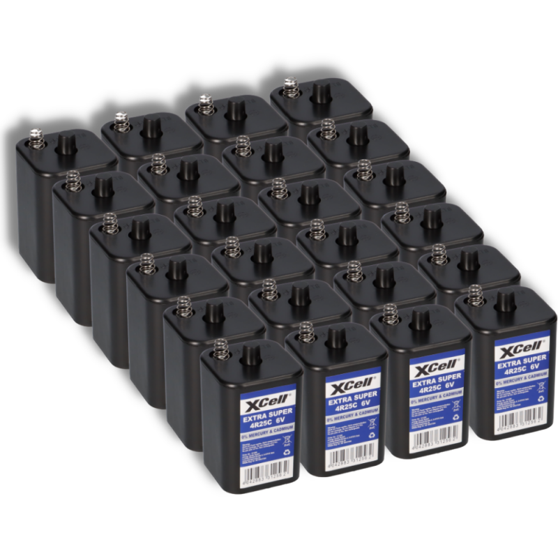 24x XCell 4R25 6V-Block Batterie SET - 6 Volt 9500 mAH von XCell
