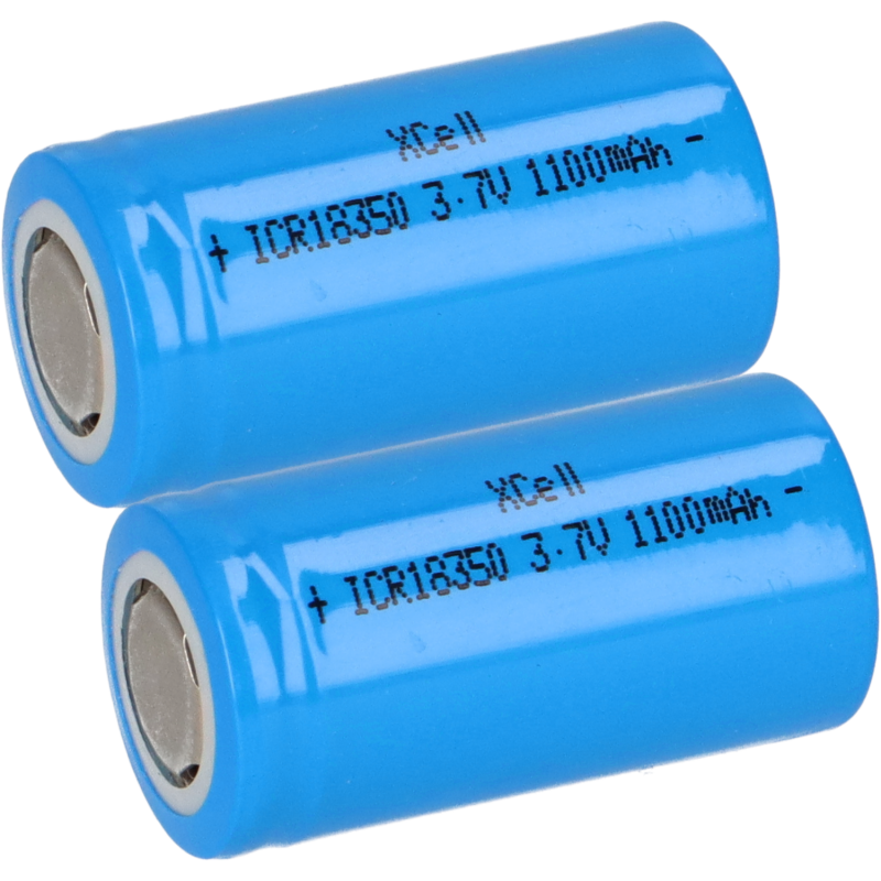 2x XCell ICR18350 3,7V 1100mAh Akku von XCell