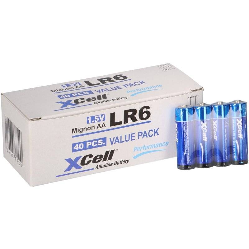 40x XCell 10x 4er Folie AA LR6 Mignon Super Alkaline Batterie von XCell