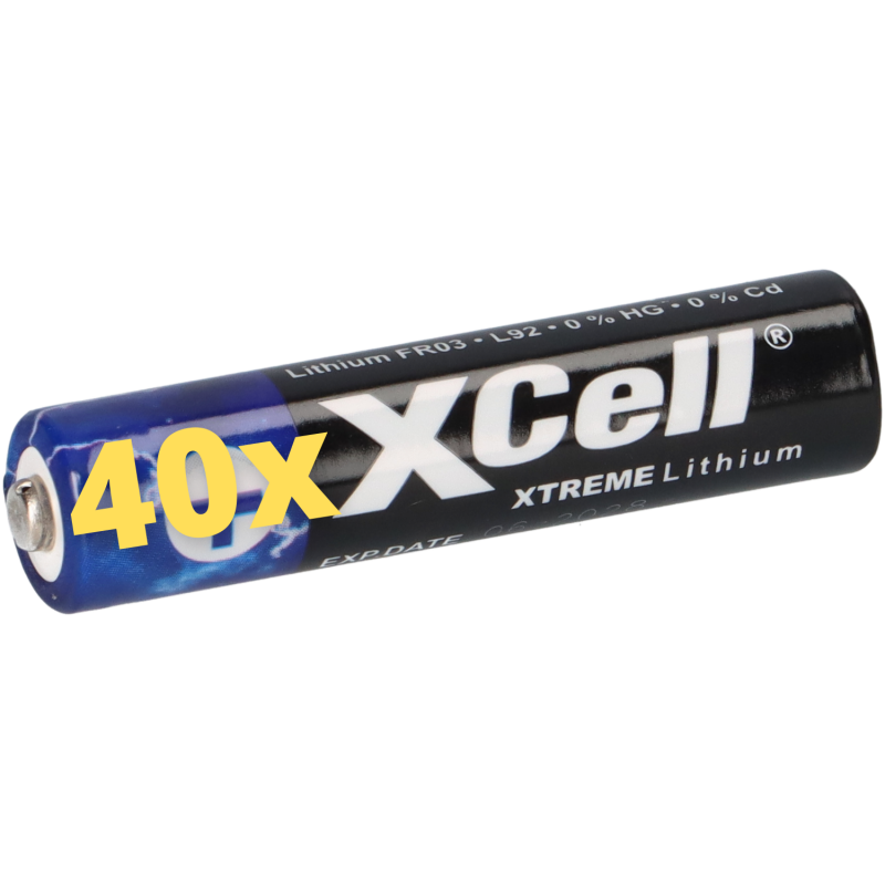 40x XTREME Lithium Batterie AAA Micro FR03 L92 XCell 10x 4er Blister von XCell