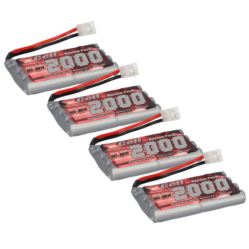 4x Akku RC-Pack 9,6V 2000mAh AA Mignon L4x2 XCell Ni-MH Racing Pack für Tamiya von XCell