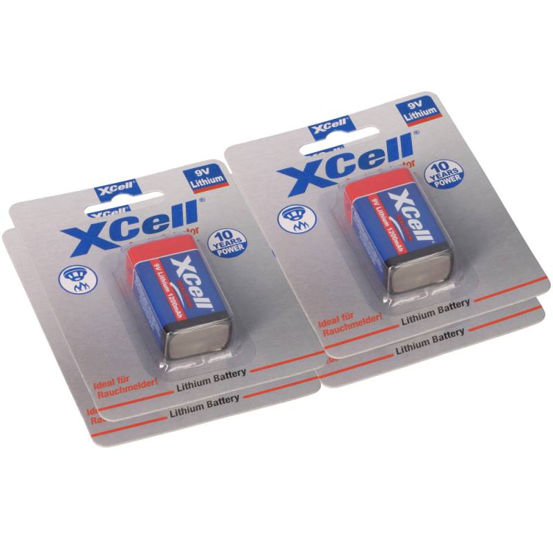 4x XCell Lithium 9V Block 1200 mAh 6AM6 im 1er Blister von XCell