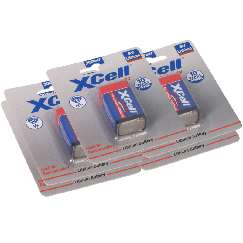 5x XCell Lithium 9V Block 1200 mAh 6AM6 im 1er Blister 5x XCell Lithium 9V Block 1200 mAh 6AM6 im 1er Blister von XCell