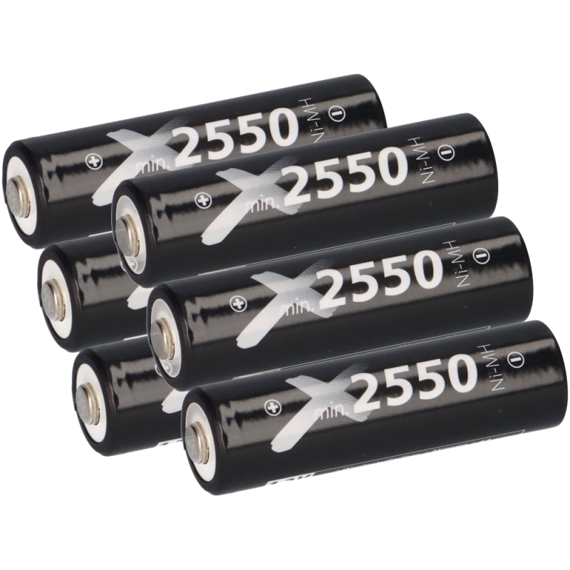 6x XCell Mignon Akku AA LSD Plus Ni-MH 1,2V 2550 mAh low self-discharge von XCell