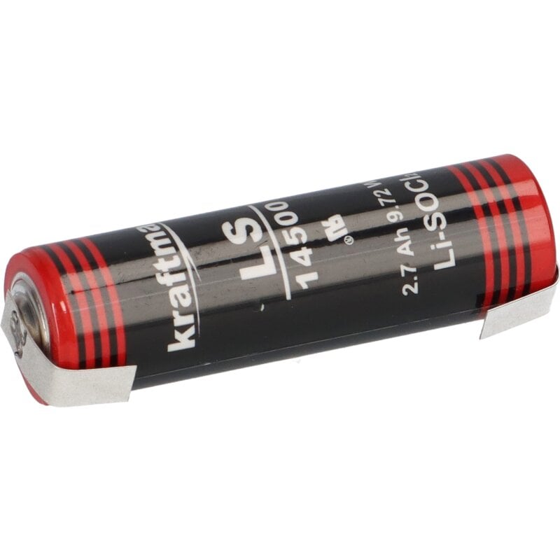 Kraftmax Lithium 3,6V Batterie LS14500 ER14505 AA - Zelle mit U-Lötfahne Kraftmax Lithium 3,6V Batterie LS14500 ER14505 AA - Zelle mit U-Lötfahne von XCell