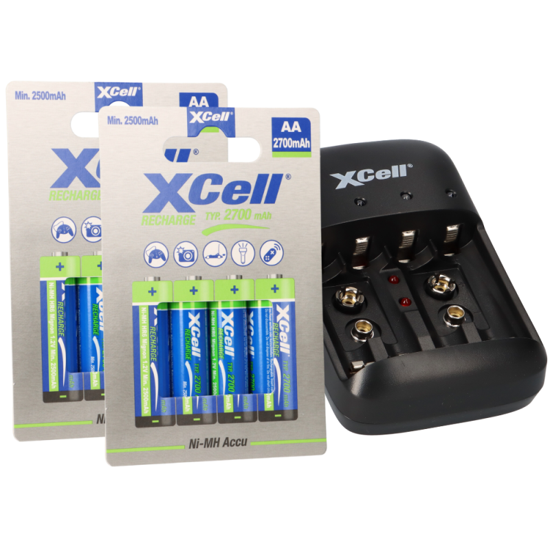Ladegerät BC-X500 + 8x AA XCell Rechargeable 1,2V 2700mAh Ladegerät BC-X500 + 8x AA XCell Rechargeable 1,2V 2700mAh von XCell