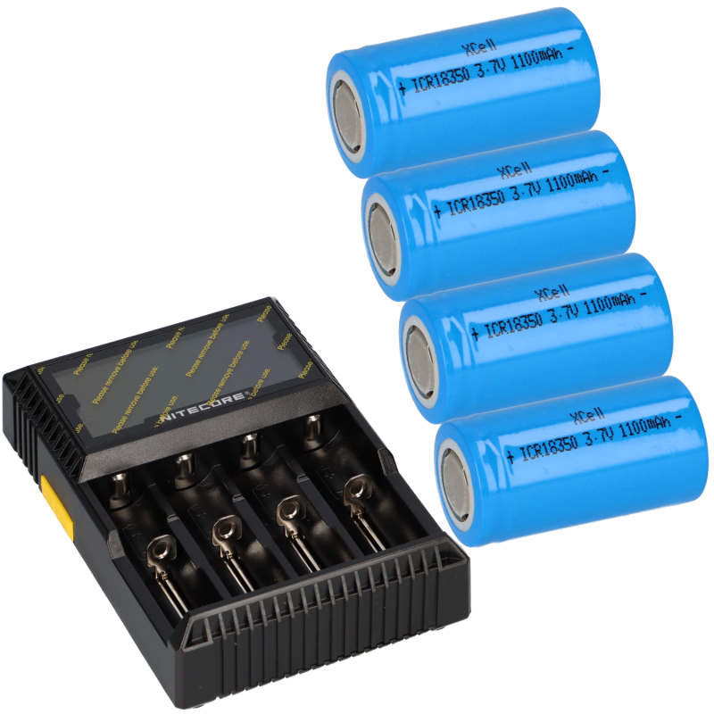 SET Nitecore D4 Ladegerät + 4x XCell ICR18350 3,7V 1100mAh Akku SET Nitecore D4 Ladegerät + 4x XCell ICR18350 3,7V 1100mAh Akku von XCell