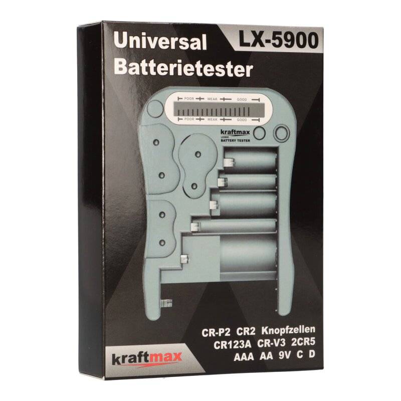 Universal Batterie- & Akkutester LX-5900 Blister mit Display von XCell