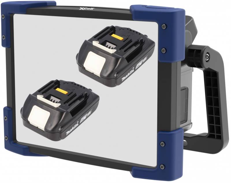 Worklight Multi Arbeitsleuchte 45W, max. 5000 Lumen, inklusive 2x Makita BL1820B 18V 2Ah Li-Ion Akku und Ladegerät von XCell