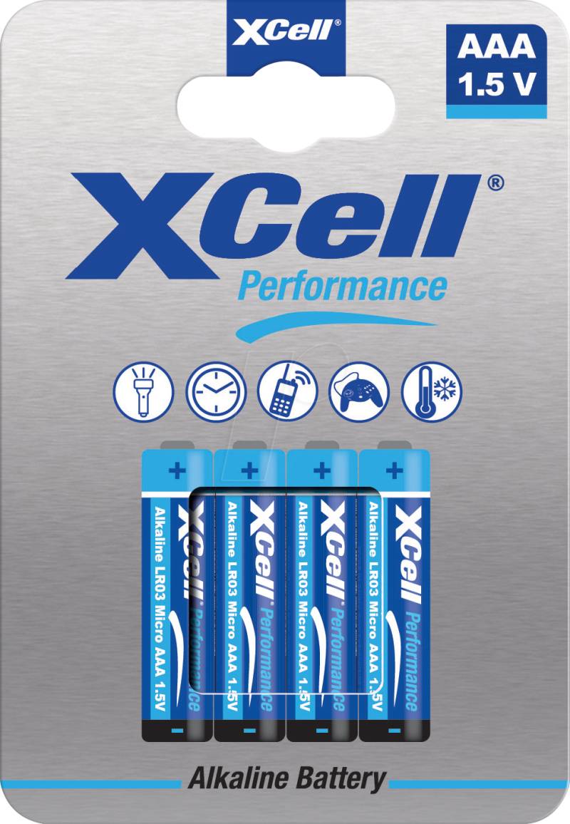XCELL AAA 4X - Alkaline Batterie, AAA (Micro), 4er Blister von XCell