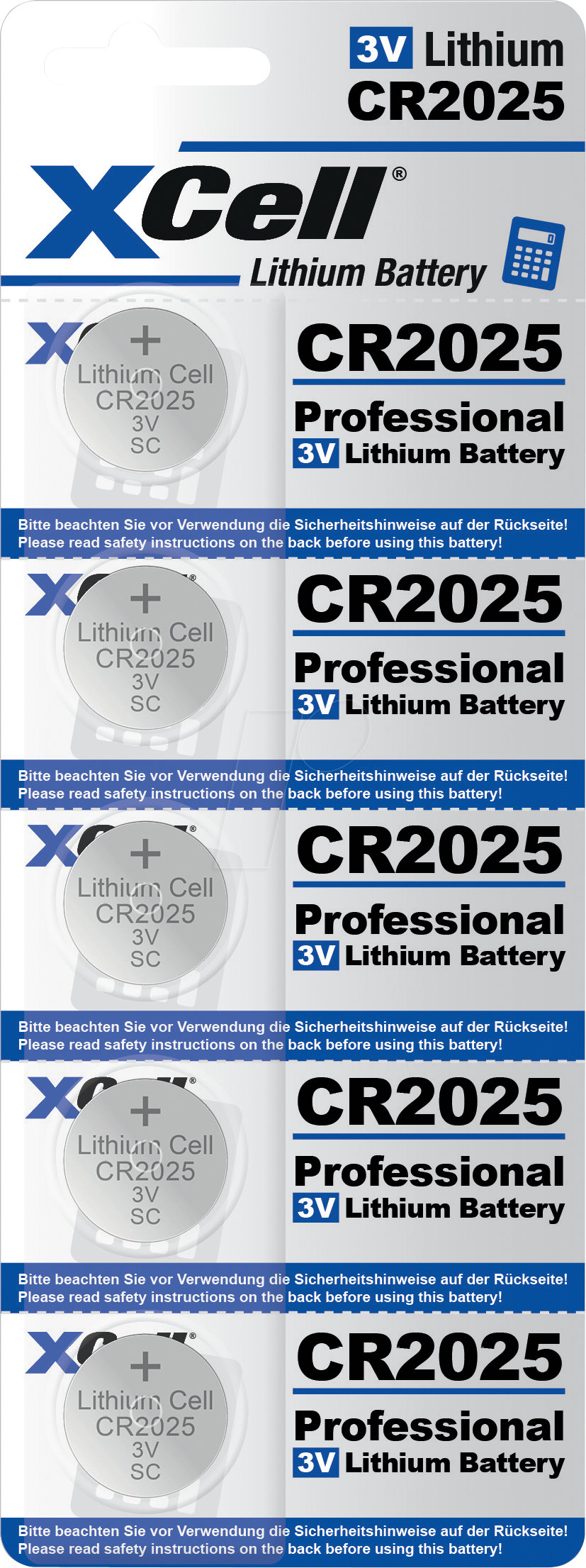 XCELL CR2025 5X - Lithium-Knopfzelle CR2025, 5er Blister XCELL CR2025 5X - Lithium-Knopfzelle CR2025, 5er Blister von XCell