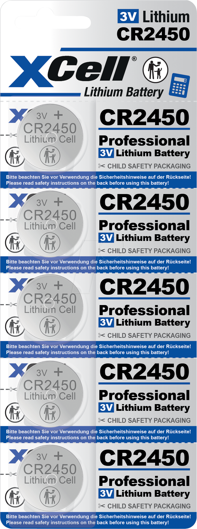 XCELL CR2450 5X - Lithium-Knopfzelle CR2450, 5er Blister XCELL CR2450 5X - Lithium-Knopfzelle CR2450, 5er Blister von XCell
