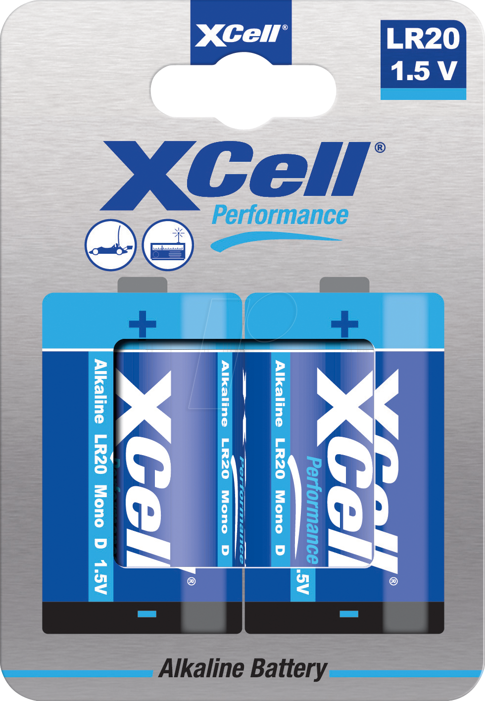 XCELL D X2 - Alkaline Baterrie, D (Mono), 2er Blister von XCell