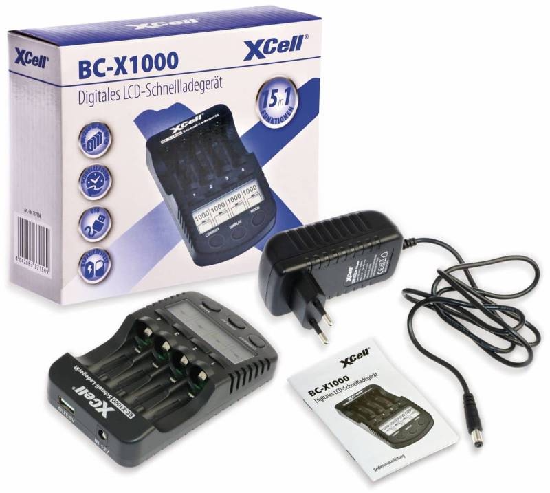 XCELL Ladegerät BC-X1000, mit LCD-Display von XCell