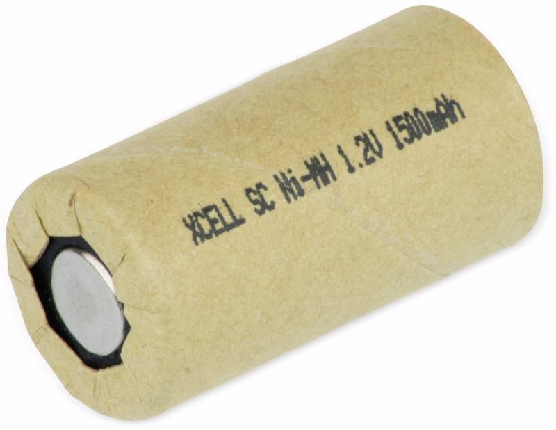 XCELL NiMH-Sub-C-Zelle-Akku 1,2V-/1500mAh, Pappmantel 41,5x22,2 mm von XCell