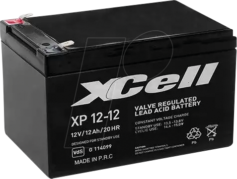 XCELL XP12-12 - Blei-Vlies-Akku, 12 V, 12 Ah von XCell
