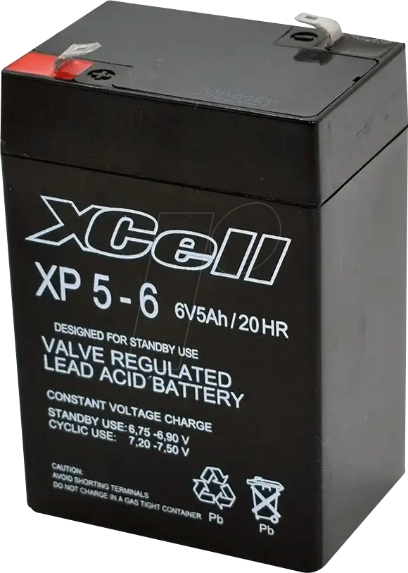 XCELL XP5-6 - Blei-Vlies-Akku , 6 V, 5 Ah von XCell
