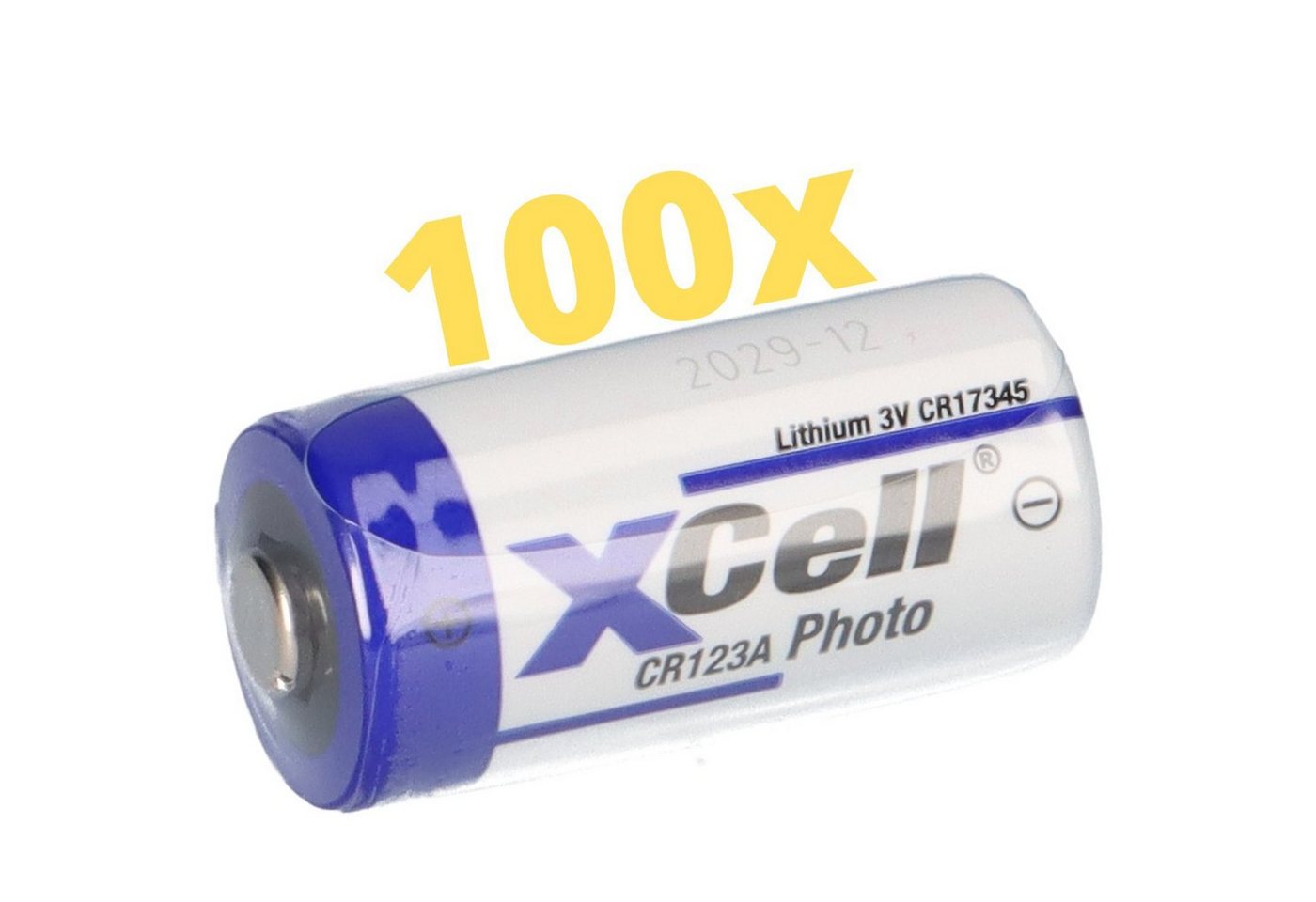 XCell 100x CR123A DL123A Batterien 3V CR17345 Ultra Lithium Foto Batterie von XCell