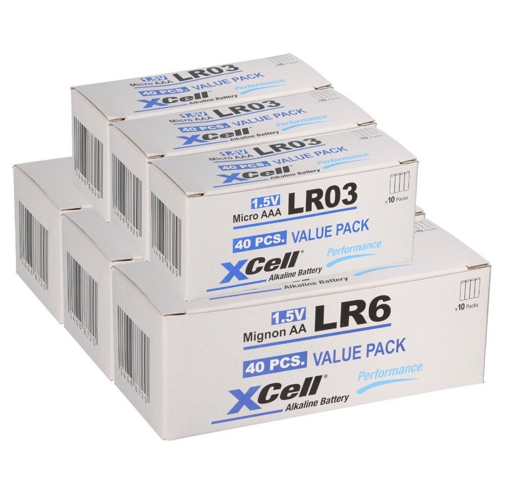 XCell 240 Batterien 120x XCell LR03 Micro AAA + 120x XCell LR6 Mignon AA Batterie von XCell