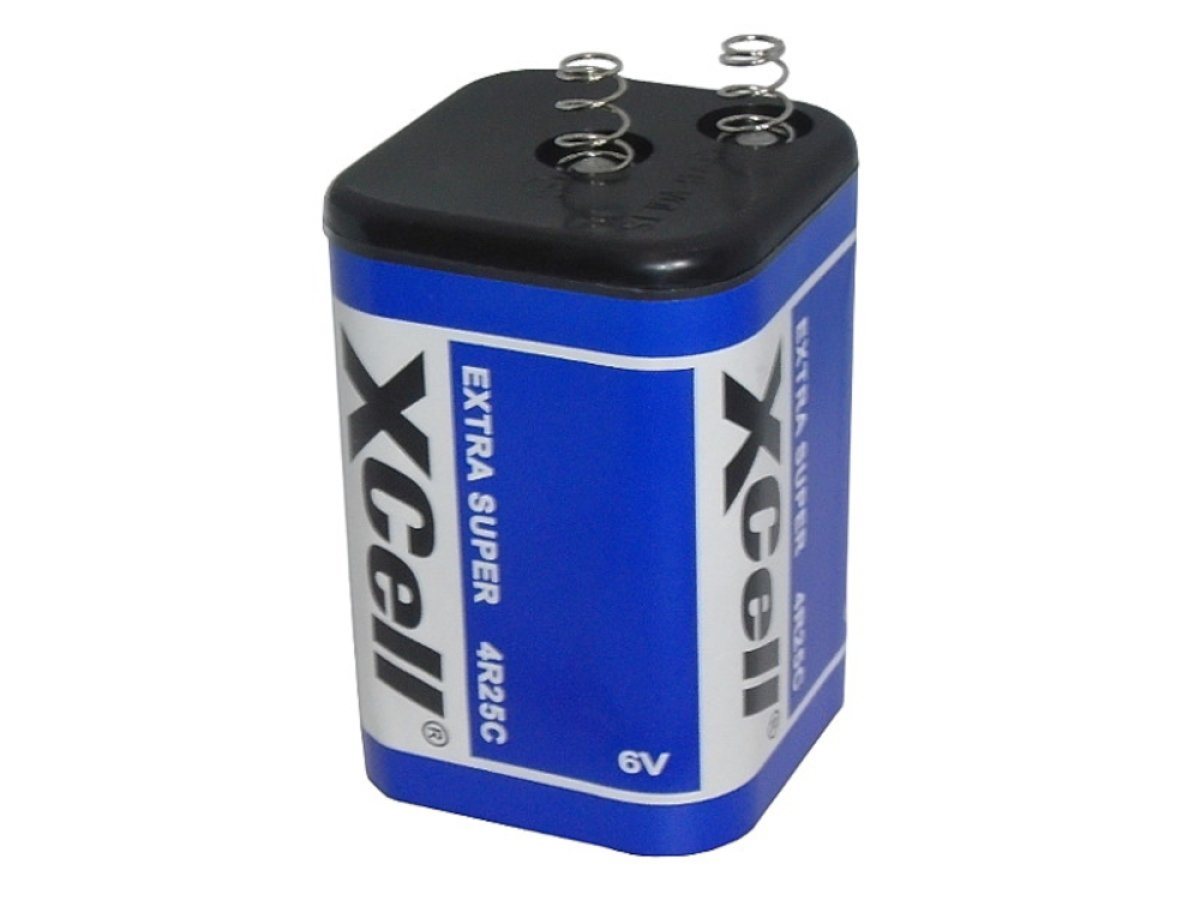 XCell 4R25C Extra Super Kohle Zinkbatterie 6V 9,5Ah Baustelle Batterie von XCell