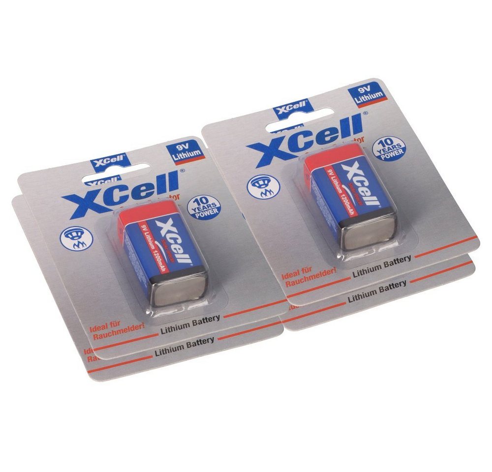 XCell 4x XCell Lithium 9V Block 1200 mAh 6AM6 im 1er Blister Batterie XCell 4x XCell Lithium 9V Block 1200 mAh 6AM6 im 1er Blister Batterie von XCell