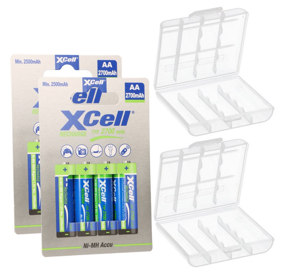 XCell 8x AA Mignon Akku Ni-MH 1,2V 2700mAh + 2x Box Akku XCell 8x AA Mignon Akku Ni-MH 1,2V 2700mAh + 2x Box Akku von XCell
