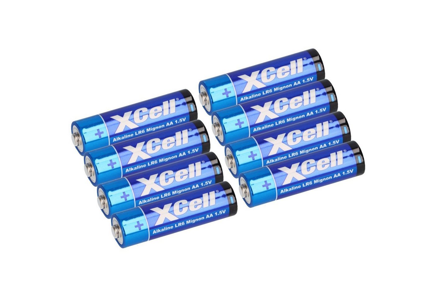 XCell 8x XCell 2x 4er Folie AA LR6 Mignon Super Alkaline Batterie Batterie von XCell
