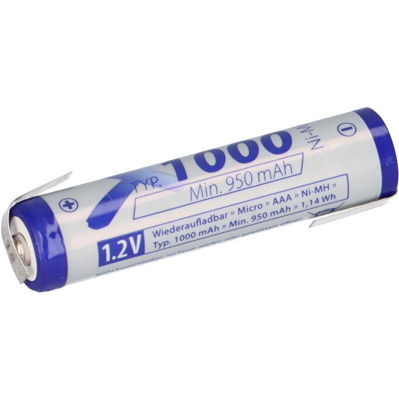 XCell AAA Micro Akku Ni-MH 1,2V 1000 mAh Z Lötfahne von XCell