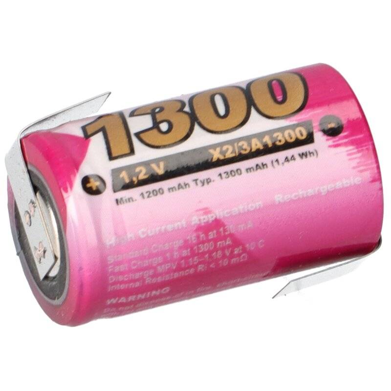 XCell Akku 2/3 A 1,2V 1300mAh NiMH Z-Lötfahne von XCell