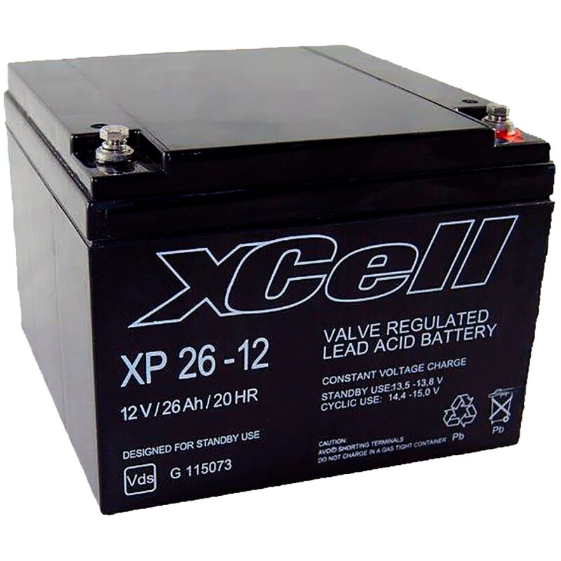 XCell Bleiakku XP26 -12 12V 26Ah Pb M5 Innengewinde XCell Bleiakku XP26 -12 12V 26Ah Pb M5 Innengewinde von XCell