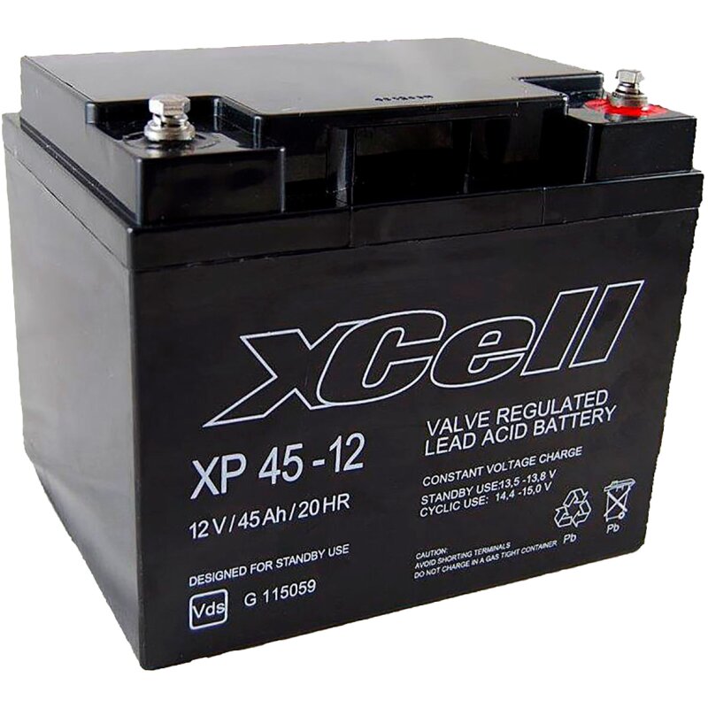 XCell Bleiakku XP45-12 12V 45Ah Pb M6 Innengewinde von XCell