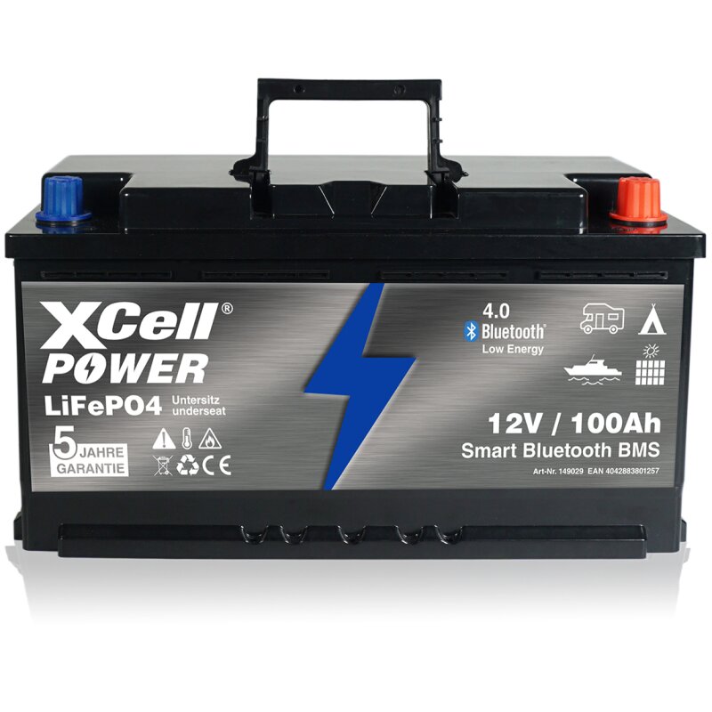XCell LiFePO4 Akku 12V / 100Ah Untersitz inkl. Bluetooth XCell LiFePO4 Akku 12V / 100Ah Untersitz inkl. Bluetooth von XCell