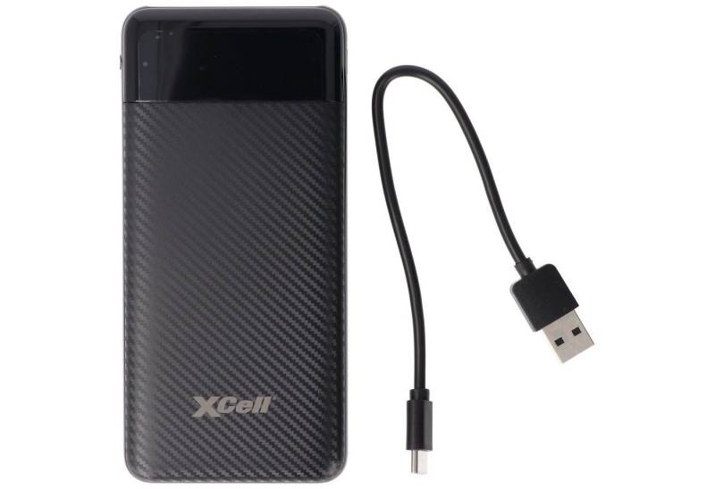 XCell XCell Powerbank X10000 mit 10.000mAh Kapazität, schlankes Design, LED Akku 10000 mAh (3,7 V) von XCell
