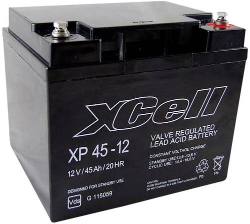 XCell XP 45 - 12 XP4512 Bleiakku 12V 45Ah Blei-Vlies (AGM) (B x H x T) 197 x 170 x 165mm M6-Schrauba von XCell