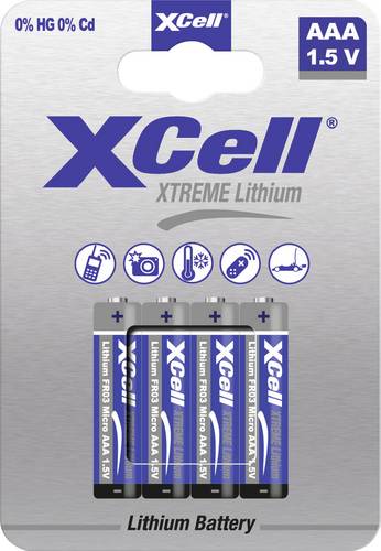XCell XTREME FR03/L92 Micro (AAA)-Batterie Lithium 1.5V 4St. von XCell
