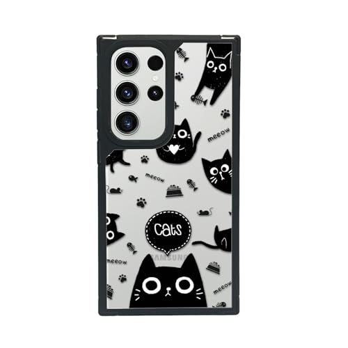 XCuihulle Handyhülle Samsung Galaxy S24 Transparent Hülle Süße Katze Cartoon Muster Design Mode Ultra Dünn Schutzhülle Hart PC Rückseite Handytasche Stoßfest TPU Bumper Clear Case Cover-Schwarz XCuihulle Handyhülle Samsung Galaxy S24 Transparent Hülle Süße Katze Cartoon Muster Design Mode Ultra Dünn Schutzhülle Hart PC Rückseite Handytasche Stoßfest TPU Bumper Clear Case Cover-Schwarz von XCuihulle