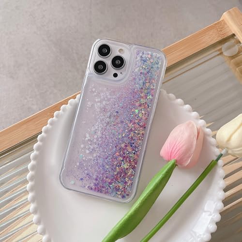 XCuihulle Handyhülle für iPhone 14 Pro Max Transparent Case Treibsand Glitzer Hülle Bling Sparkle Nachtlicht Quicksand Schutzhülle Fließende Flüssigkeit Weiches Silikon TPU Stoßfest Cover-Violett XCuihulle Handyhülle für iPhone 14 Pro Max Transparent Case Treibsand Glitzer Hülle Bling Sparkle Nachtlicht Quicksand Schutzhülle Fließende Flüssigkeit Weiches Silikon TPU Stoßfest Cover-Violett von XCuihulle