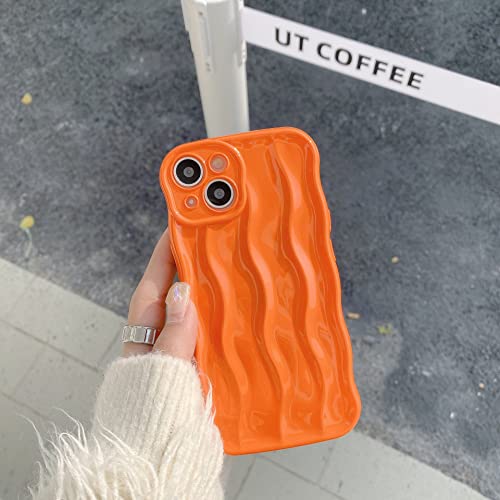 XCuihulle Hülle für iPhone 13 Handyhülle, Weiche Silikon Schutzhülle Niedliche Hülle mit Kameraschutz 3D Wellenform Stoßfeste Bumper Case für Mädchen orange XCuihulle Hülle für iPhone 13 Handyhülle, Weiche Silikon Schutzhülle Niedliche Hülle mit Kameraschutz 3D Wellenform Stoßfeste Bumper Case für Mädchen orange von XCuihulle