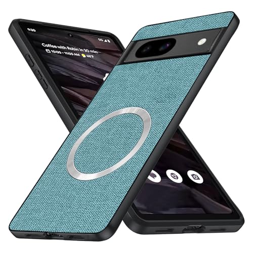 XCuihulle Magnetisch Handyhülle für Google Pixel 8A Hülle,Anti-Fingerabdruck Hardcase Google Pixel 8A Case Stoff Matte Dünn Militärschutz Schutzhülle Robuste Stoßfeste Cover-Grün von XCuihulle