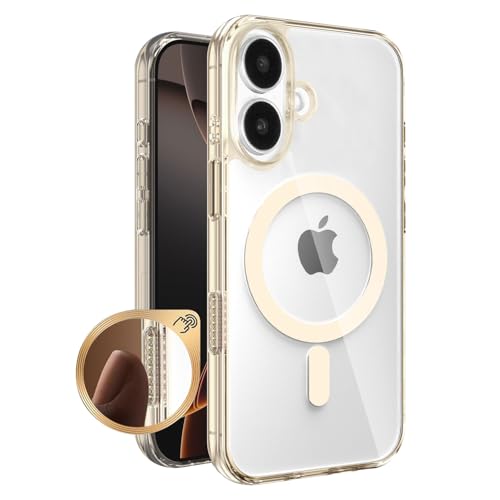 XCuihulle Magnetisch für iPhone 16 Hülle mit Camera Control Button Durchscheinende Handyhülle Anti-Yellowing Schutzhülle TPU Rahmen PC Hardcase Kamerasteuerungs-Aufnahmetaste Case Cover Golden XCuihulle Magnetisch für iPhone 16 Hülle mit Camera Control Button Durchscheinende Handyhülle Anti-Yellowing Schutzhülle TPU Rahmen PC Hardcase Kamerasteuerungs-Aufnahmetaste Case Cover Golden von XCuihulle