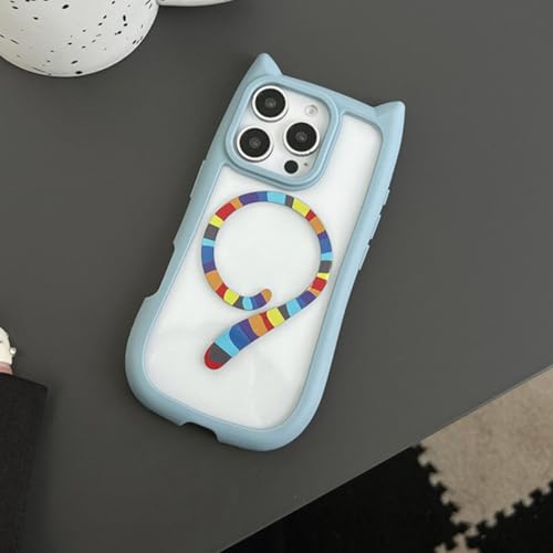 XCuihulle iPhone 13 Pro Max Magnetische Hülle Transparent Handyhülle iPhone 13 Pro Max Case Niedliche 3D Ohren Katzenschwanz Cartoon Design Weiche TPU Stoßfest Schutzhülle für Mädchen-Blaue Farbe XCuihulle iPhone 13 Pro Max Magnetische Hülle Transparent Handyhülle iPhone 13 Pro Max Case Niedliche 3D Ohren Katzenschwanz Cartoon Design Weiche TPU Stoßfest Schutzhülle für Mädchen-Blaue Farbe von XCuihulle