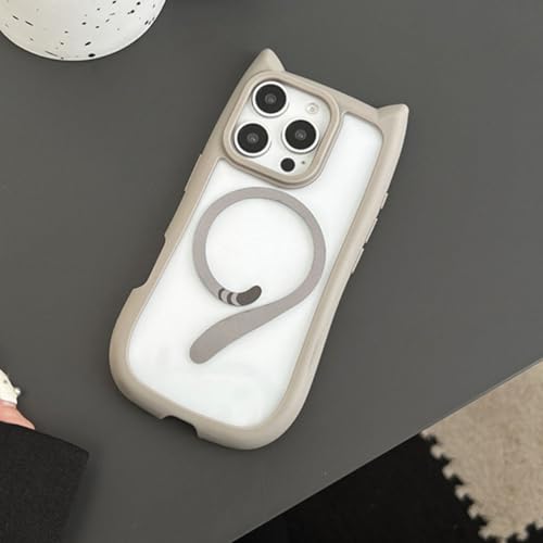 XCuihulle iPhone 13 Pro Max Magnetische Hülle Transparent Handyhülle iPhone 13 Pro Max Case Niedliche 3D Ohren Katzenschwanz Cartoon Design Weiche TPU Stoßfest Schutzhülle für Mädchen-Grau XCuihulle iPhone 13 Pro Max Magnetische Hülle Transparent Handyhülle iPhone 13 Pro Max Case Niedliche 3D Ohren Katzenschwanz Cartoon Design Weiche TPU Stoßfest Schutzhülle für Mädchen-Grau von XCuihulle