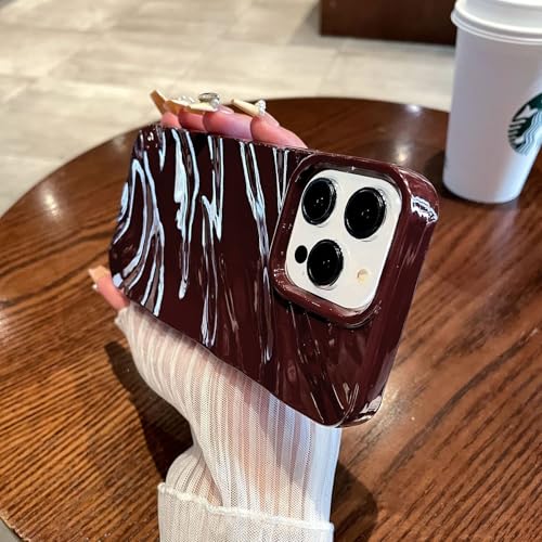 XCuihulle iPhone XS max Hülle Silikon Case für Mädchen,Dünn Schutzhülle Niedliche Handyhülle 3D Wellenform Stoßfeste Bumper Case für Fraue Wein Rot von XCuihulle