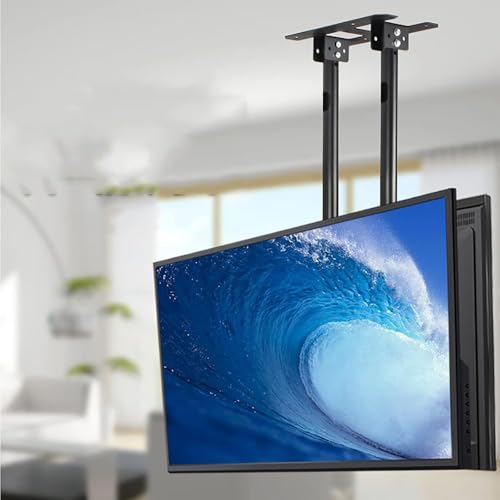 Deckenhalterung Für Fernseher - Verstellbare Deckenhalterung Für Fernseher, Für 60-100 Zoll Flachbildschirm-Deckenhalterung, Höhenverstellung Mit Doppelhebel, Mit Einer Tragkraft Von 60 Kg/132 Lbs, D von XDAWQP