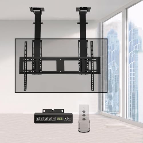 LCD-Tv-Bodenständer - Elektrische Tv-Deckenhalterung, Passend Für 55-120-Zoll-Tv-Teleskopliftständer, Mit Speichereinstellung Und Fernbedienung, Vesa 1100 X 600 Mm, Tragkraft 130 Kg, Einfach Zu Insta LCD-Tv-Bodenständer - Elektrische Tv-Deckenhalterung, Passend Für 55-120-Zoll-Tv-Teleskopliftständer, Mit Speichereinstellung Und Fernbedienung, Vesa 1100 X 600 Mm, Tragkraft 130 Kg, Einfach Zu Insta von XDAWQP