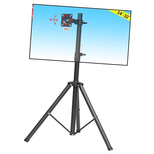 LCD-Tv-Bodenständer Mit 360-Grad-Drehrahmen - Tragbarer Tv-Stativständer, Für 14-32-Zoll-Monitore, Höhenverstellbarer, Faltbarer Halterungsständer, Mit 360-Grad-Schwenk- Und Neigehalterung, Hält T LCD-Tv-Bodenständer Mit 360-Grad-Drehrahmen - Tragbarer Tv-Stativständer, Für 14-32-Zoll-Monitore, Höhenverstellbarer, Faltbarer Halterungsständer, Mit 360-Grad-Schwenk- Und Neigehalterung, Hält T von XDAWQP