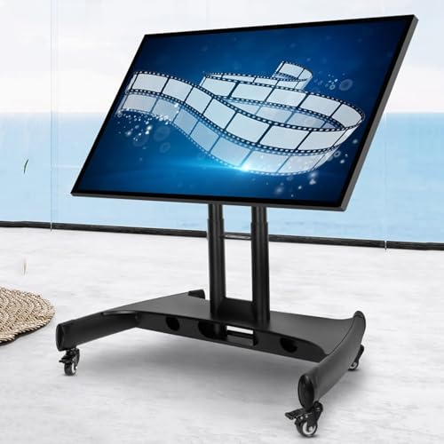 Mobiler Tv-Halterungsständer - Robuster Tv-Wagenständer, Mobiler Tv-Wagen Auf Rädern, Monitorwagen Mit Niedriger Höhe, Für 32-70 Zoll Flache Curved-Tvs, Höhenverstellbar, Mit Kabelmanagement, Eine FA Mobiler Tv-Halterungsständer - Robuster Tv-Wagenständer, Mobiler Tv-Wagen Auf Rädern, Monitorwagen Mit Niedriger Höhe, Für 32-70 Zoll Flache Curved-Tvs, Höhenverstellbar, Mit Kabelmanagement, Eine FA von XDAWQP