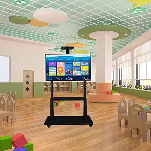 Mobiler Tv-Ständer Auf Rädern – Mobiler Ständer – Tragbarer Tv-Trolley – Höhenverstellbarer, Hoher Tv-Rollständer Auf Rollen, Trolley, Für 50/55/60/65/70/75 Zoll Flachbildschirme, Tragkraft 15, Schwa Mobiler Tv-Ständer Auf Rädern – Mobiler Ständer – Tragbarer Tv-Trolley – Höhenverstellbarer, Hoher Tv-Rollständer Auf Rollen, Trolley, Für 50/55/60/65/70/75 Zoll Flachbildschirme, Tragkraft 15, Schwa von XDAWQP
