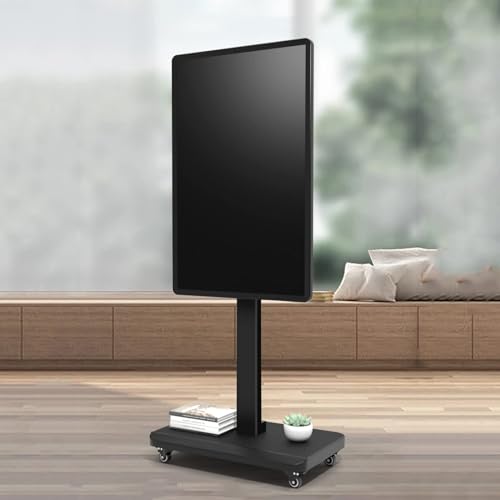 Mobiler Tv-Wagen Auf Rädern - 360° Horizontale Und Vertikale Bildschirmumschaltung, Für 32- Bis 65-Zoll-Fernseher, Mobiler Bodenständer Für Den Mobilen Einsatz Zu Hause Und Im Büro, Schwarz Mobiler Tv-Wagen Auf Rädern - 360° Horizontale Und Vertikale Bildschirmumschaltung, Für 32- Bis 65-Zoll-Fernseher, Mobiler Bodenständer Für Den Mobilen Einsatz Zu Hause Und Im Büro, Schwarz von XDAWQP